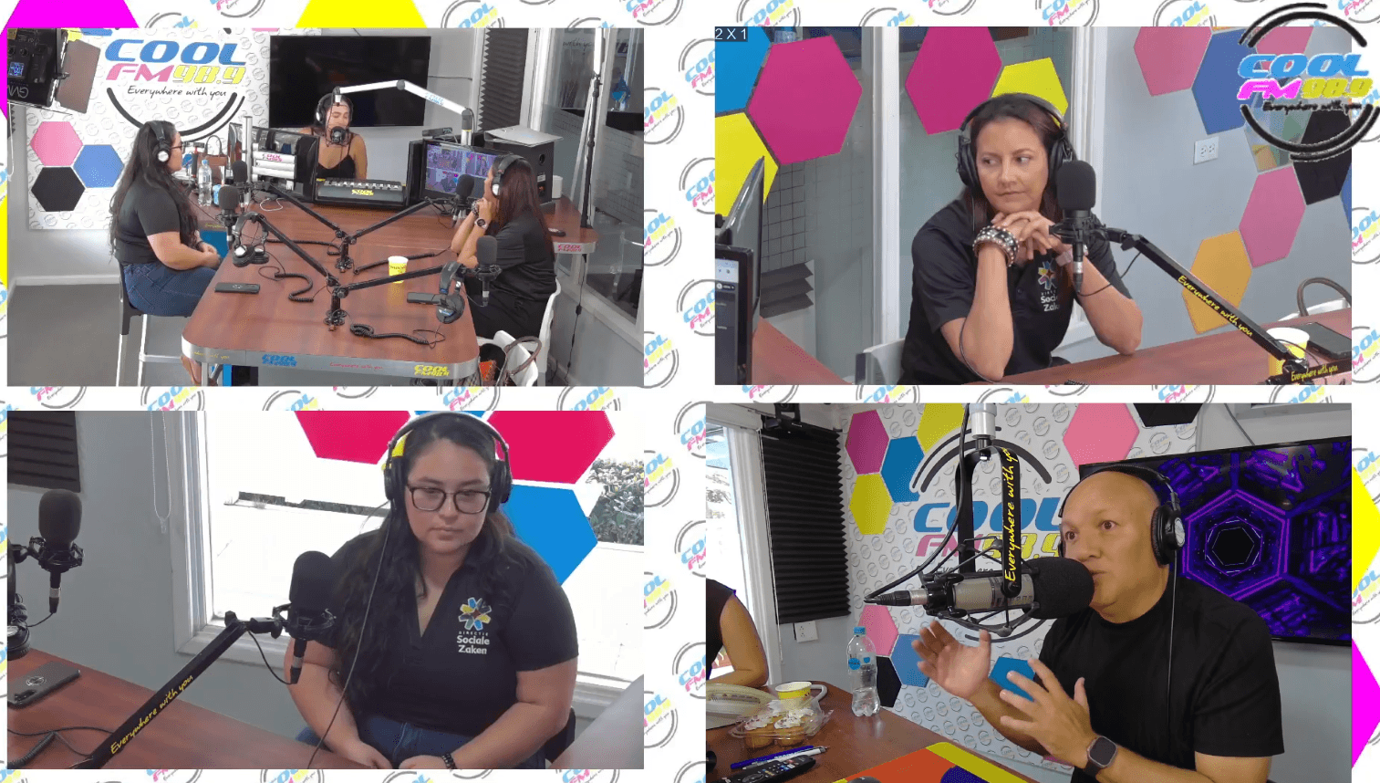 The Morning Show with CoolFM Radio Aruba hosts in the studio